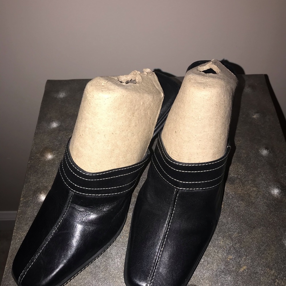 Nicole brand black heeled mules size 6